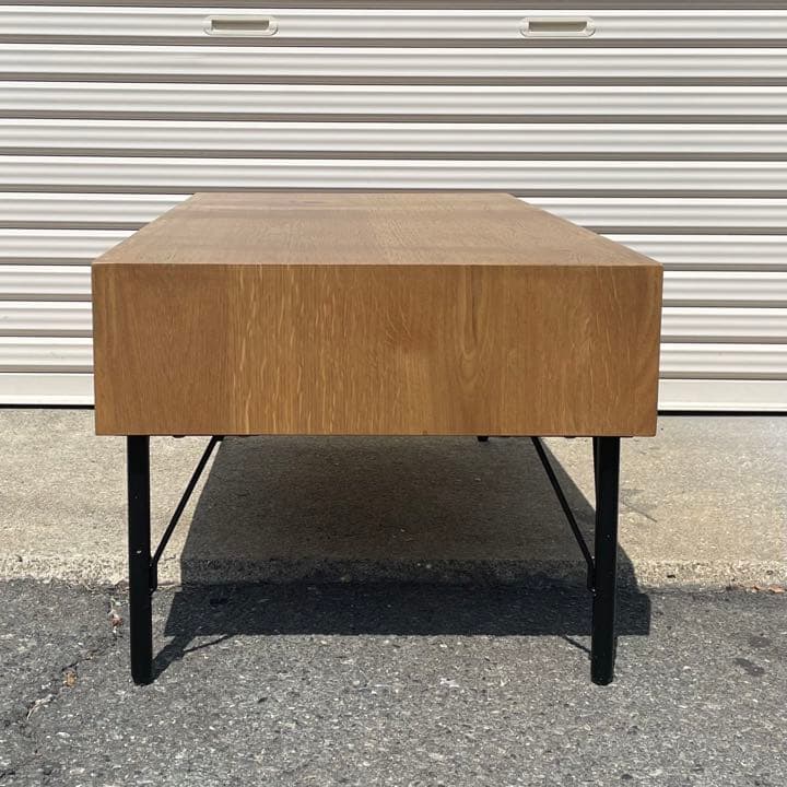 【福岡市内限定】天然木 ヴィンテージ風 ローテーブル 引き出し付き