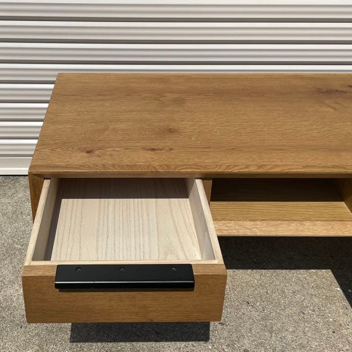 【福岡市内限定】天然木 ヴィンテージ風 ローテーブル 引き出し付き