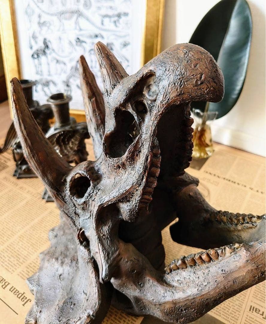 トリケラトプス インテリア オブジェ 雑貨 恐竜の化石 ジュラシックワールド