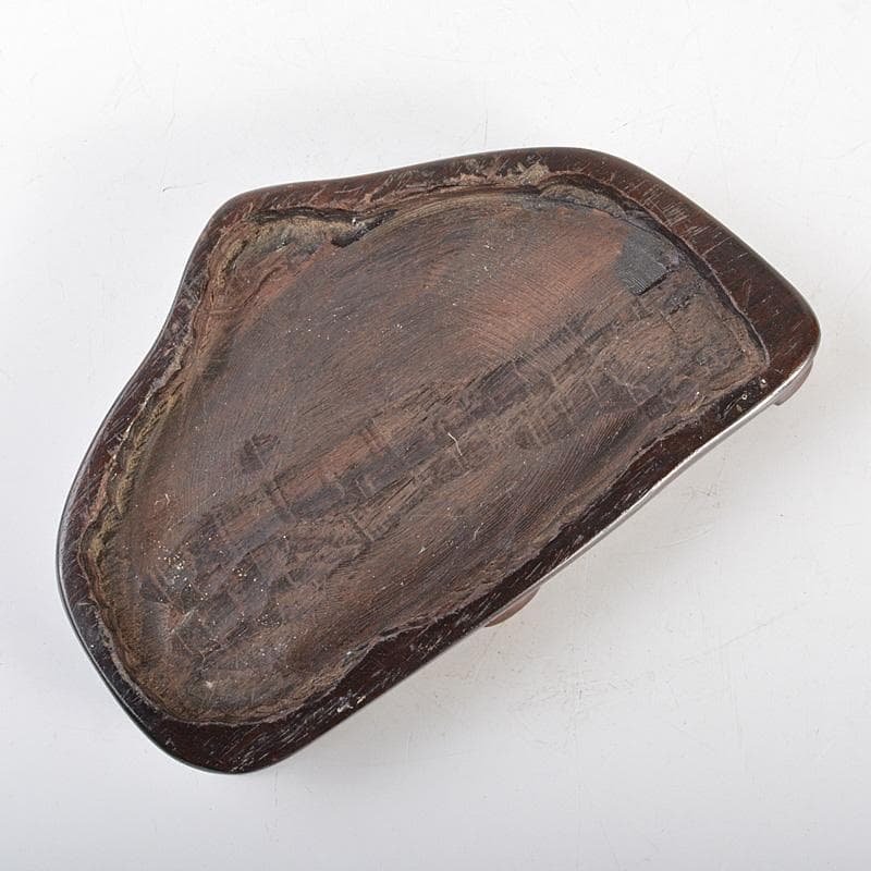 天然石　鑑賞石　佐渡赤玉石　赤石　置物　重さ約2.5㎏　唐木台付　C　R6924