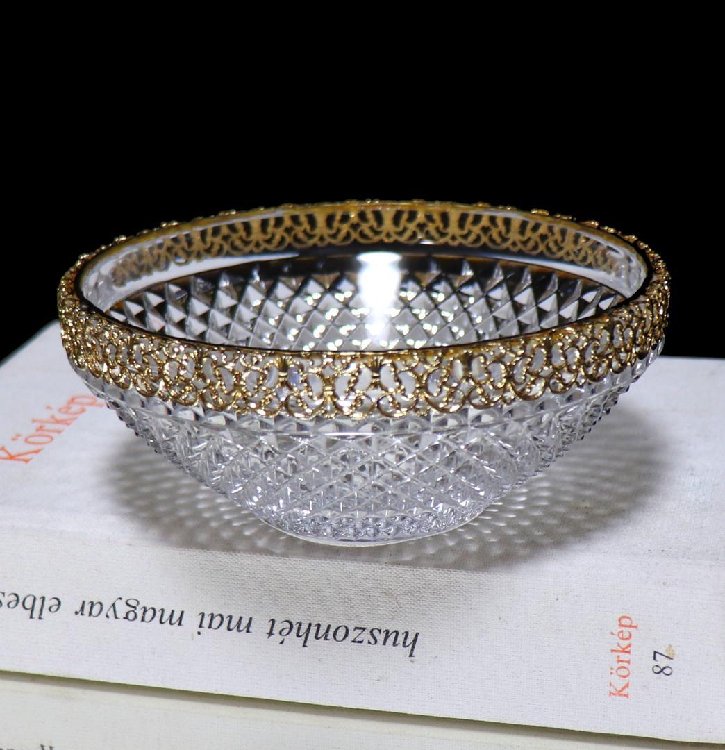 オールド・バカラ 稀少名品 金装飾切子硝子 小鉢 ボウル ディアマンビゾー 向付