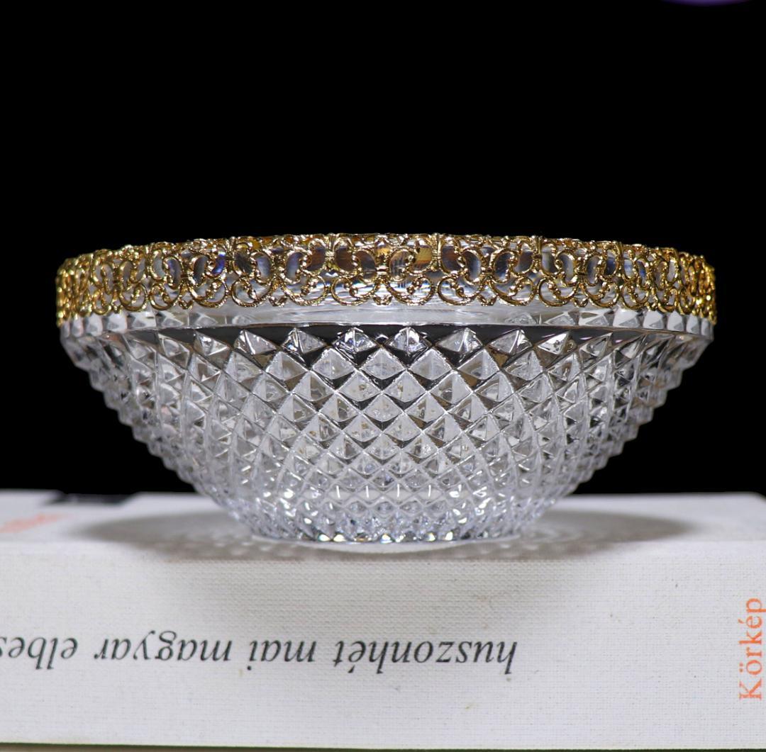 オールド・バカラ 稀少名品 金装飾切子硝子 小鉢 ボウル ディアマンビゾー 向付