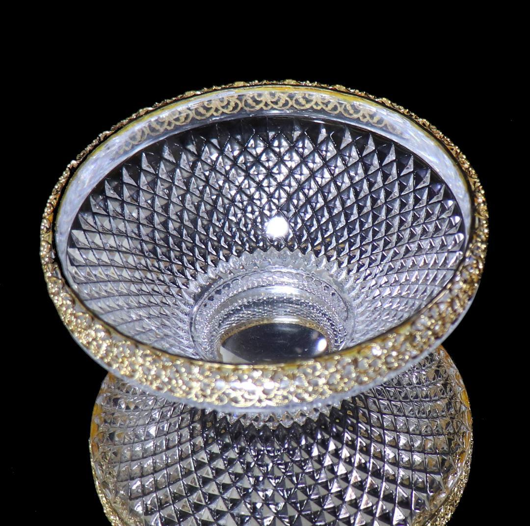 オールド・バカラ 稀少名品 金装飾切子硝子 小鉢 ボウル ディアマンビゾー 向付