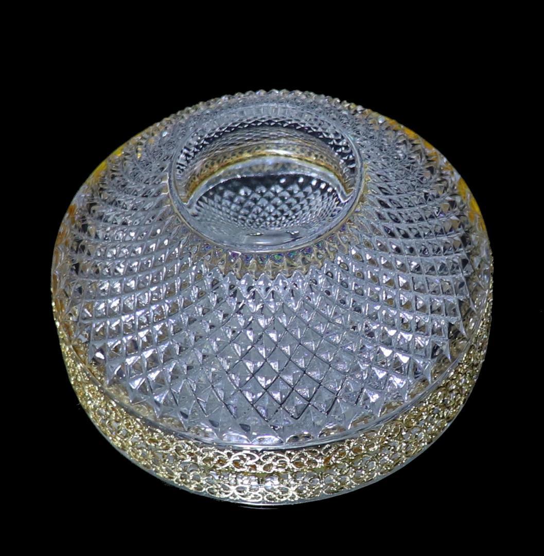 オールド・バカラ 稀少名品 金装飾切子硝子 小鉢 ボウル ディアマンビゾー 向付