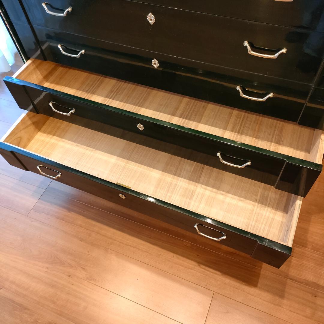 〈希少〉フランスミラー　キャビネット　箪笥　着物箪笥　房飾り　観音開き