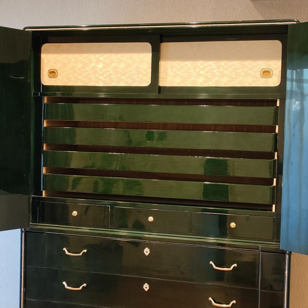 〈希少〉フランスミラー　キャビネット　箪笥　着物箪笥　房飾り　観音開き