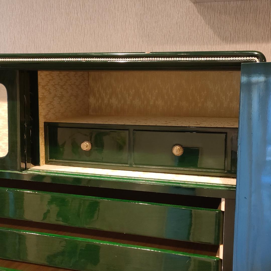 〈希少〉フランスミラー　キャビネット　箪笥　着物箪笥　房飾り　観音開き