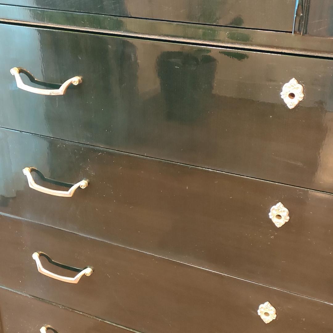 〈希少〉フランスミラー　キャビネット　箪笥　着物箪笥　房飾り　観音開き