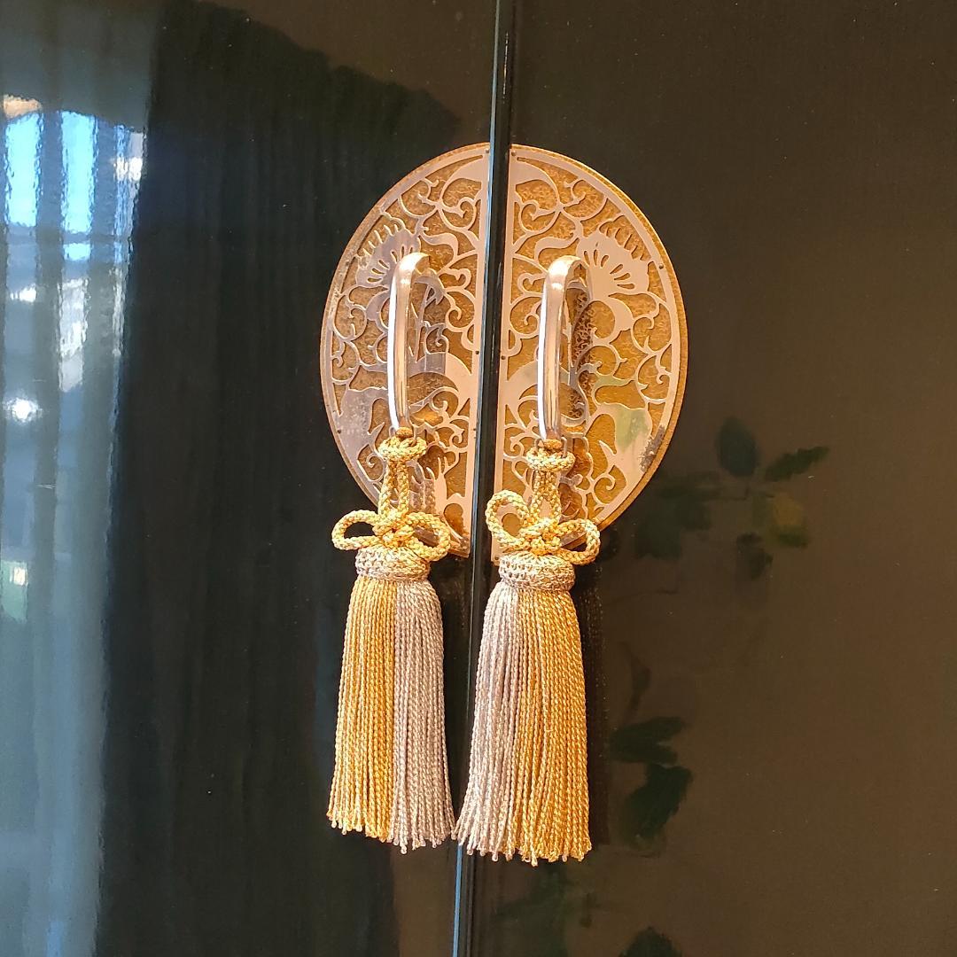 〈希少〉フランスミラー　キャビネット　箪笥　着物箪笥　房飾り　観音開き