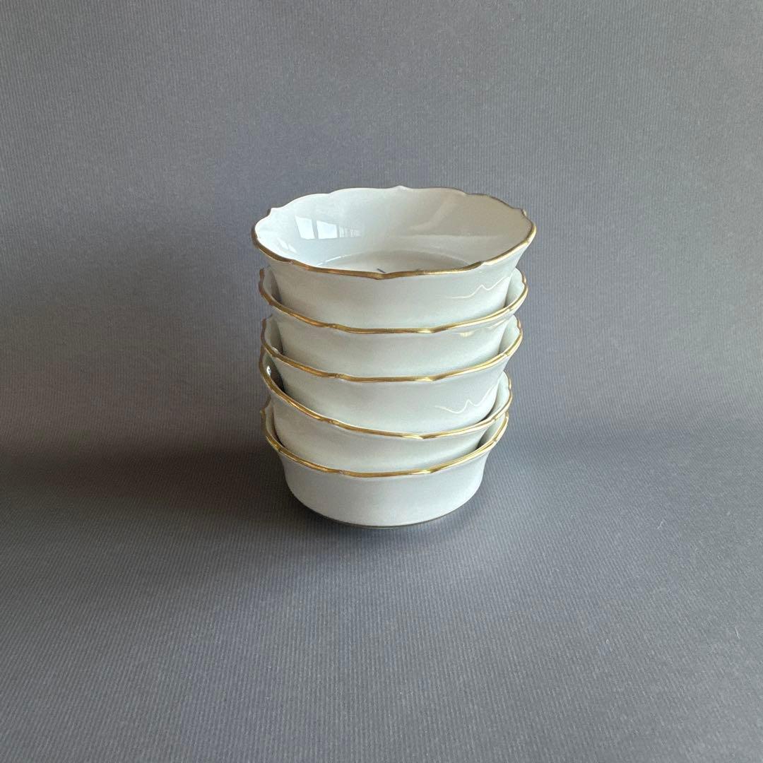 マイセンMeissen◇歴代剣マーク　金彩小皿　５枚セット◇アクアティンタ