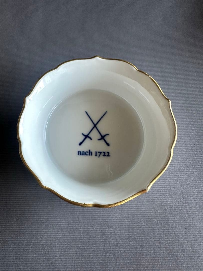 マイセンMeissen◇歴代剣マーク　金彩小皿　５枚セット◇アクアティンタ