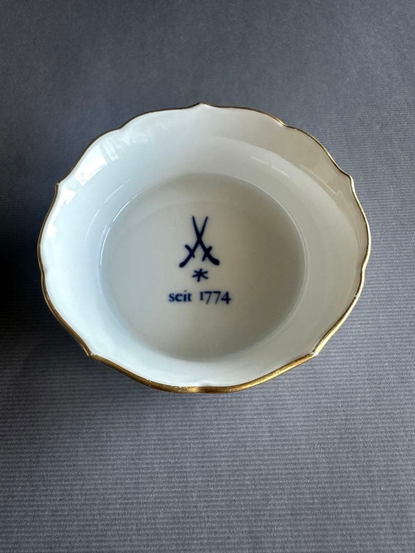 マイセンMeissen◇歴代剣マーク　金彩小皿　５枚セット◇アクアティンタ