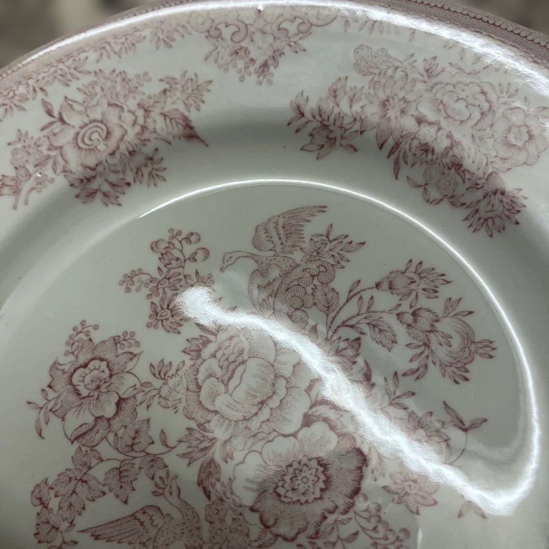 英国バーレイ社 ピンクアジアティックフェザンツ プレート 17.5cm 2枚