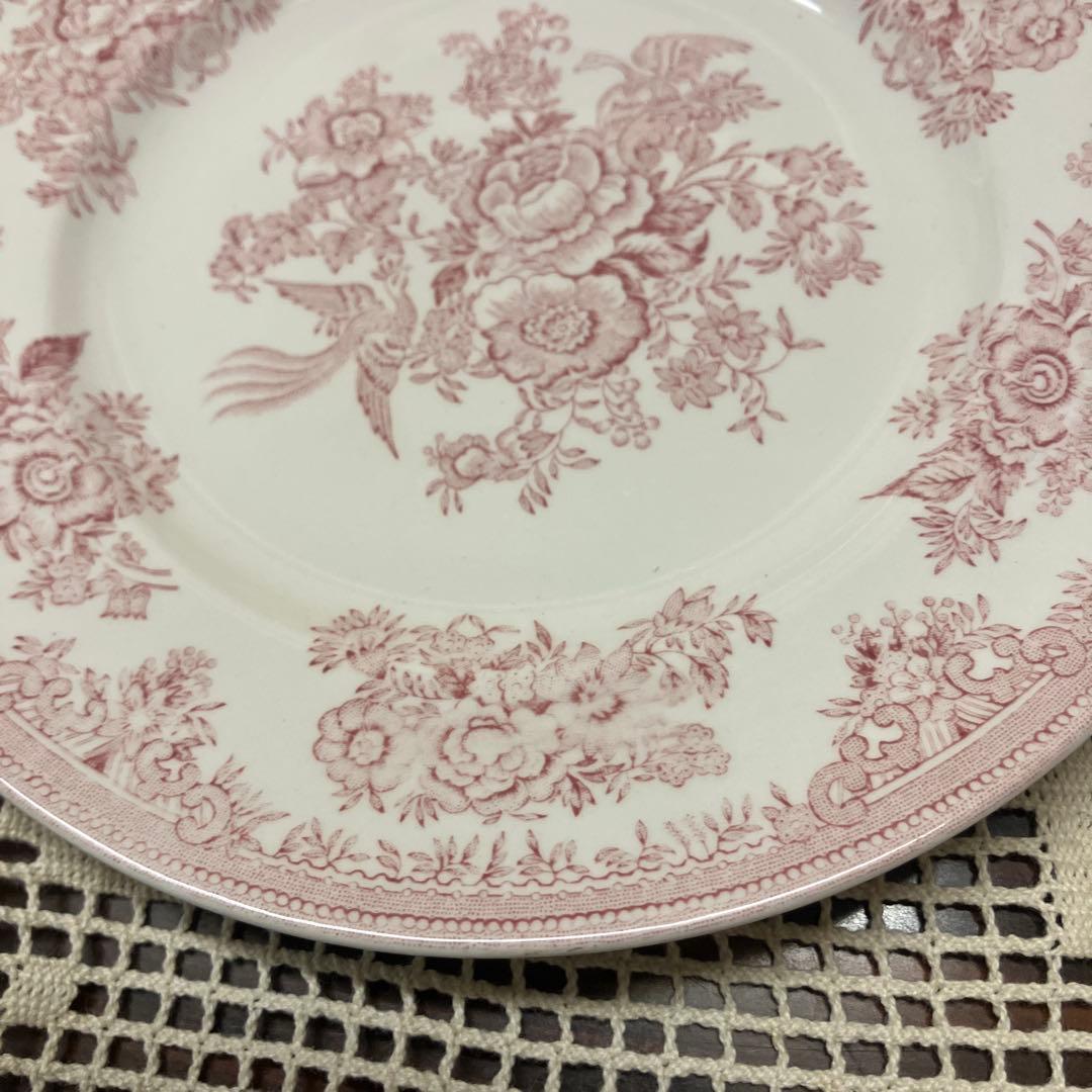 英国バーレイ社 ピンクアジアティックフェザンツ プレート 17.5cm 2枚