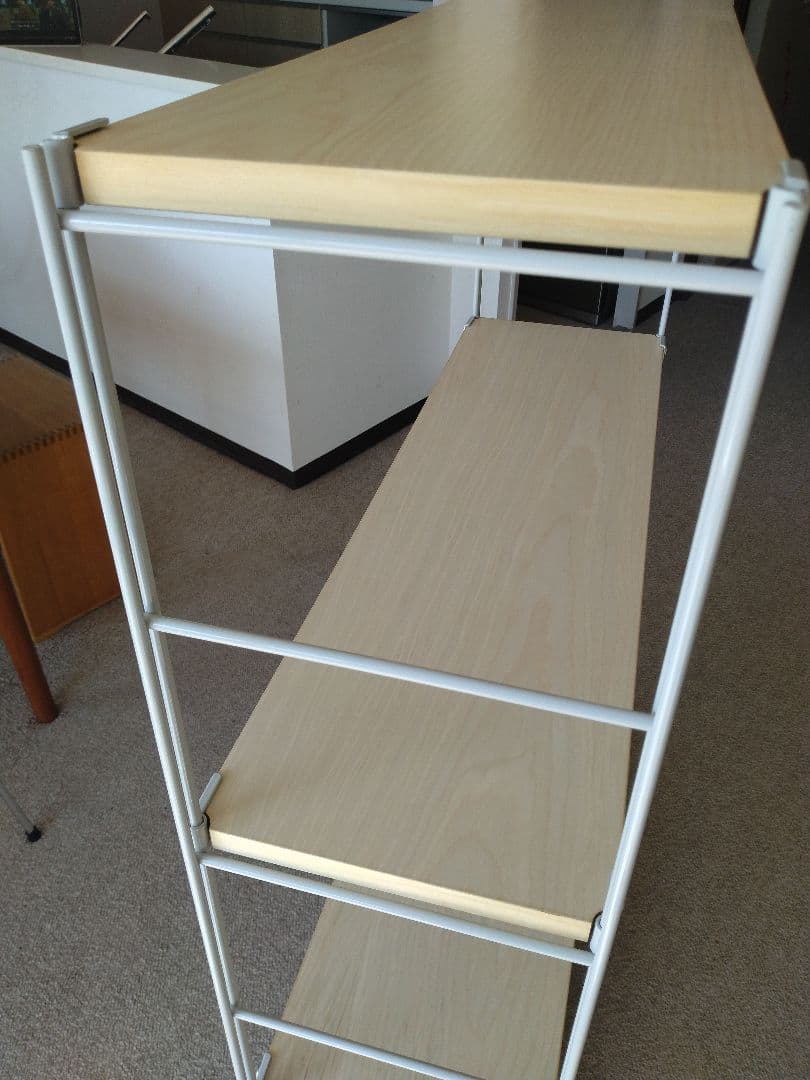 【訳あり】MUJI/無印良品 25cmスチールユニットシェルフ中グレー木製棚5段