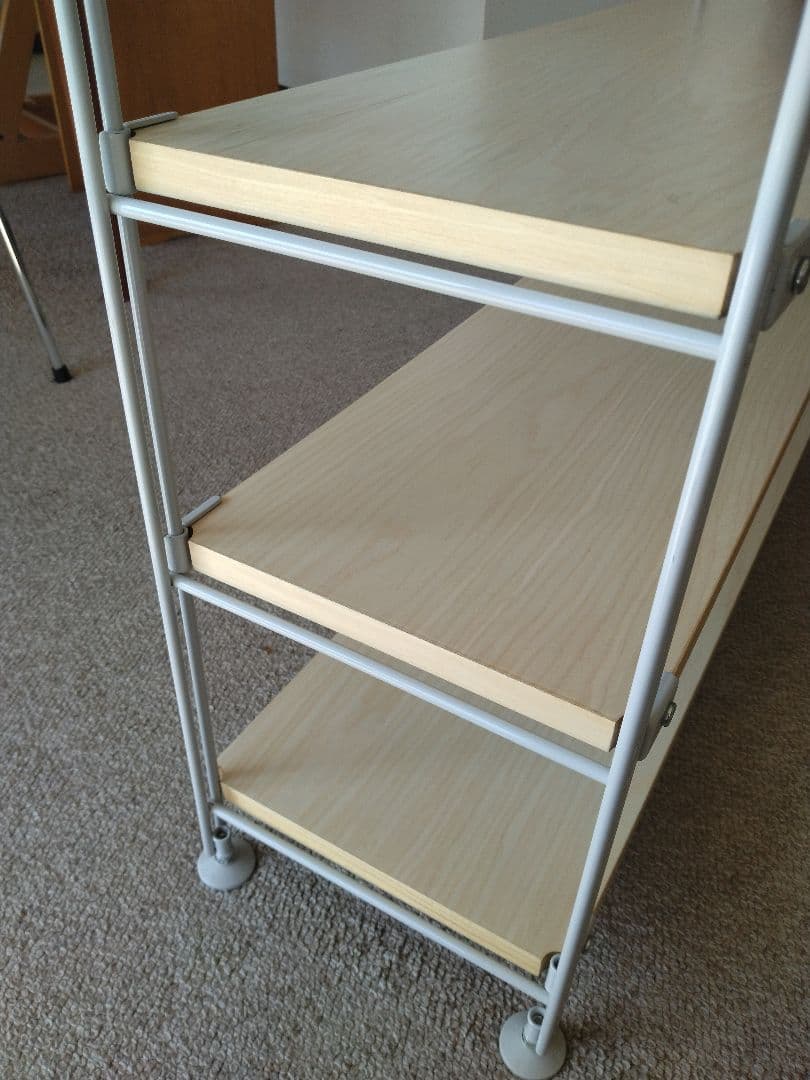 【訳あり】MUJI/無印良品 25cmスチールユニットシェルフ中グレー木製棚5段