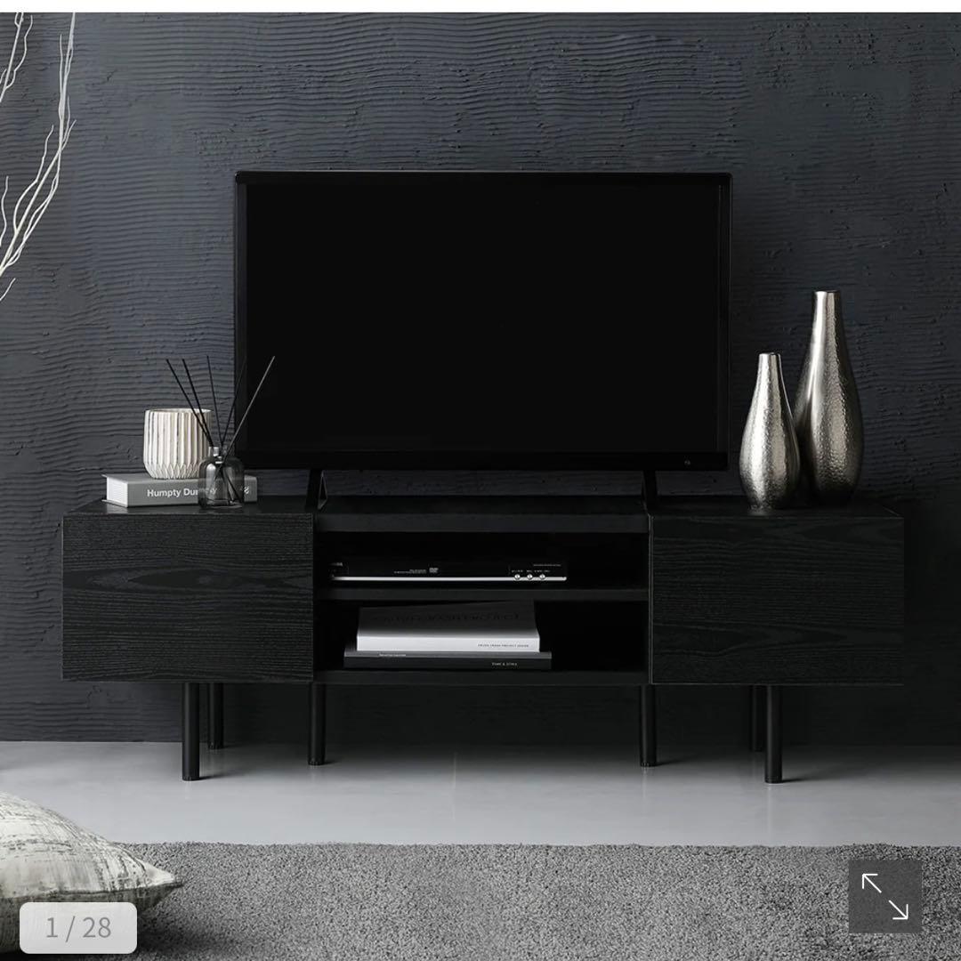 ラシク　ストーヴァ　テレビボード　ローボード　ブラック