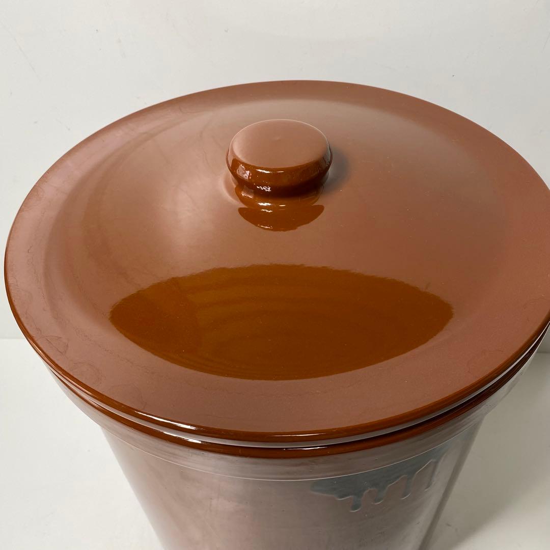 【超稀少品・未使用品】　常滑焼 久松窯 切立 蓋付き 10号　漬物桶　梅干し壺