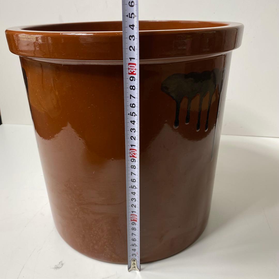 【超稀少品・未使用品】　常滑焼 久松窯 切立 蓋付き 10号　漬物桶　梅干し壺