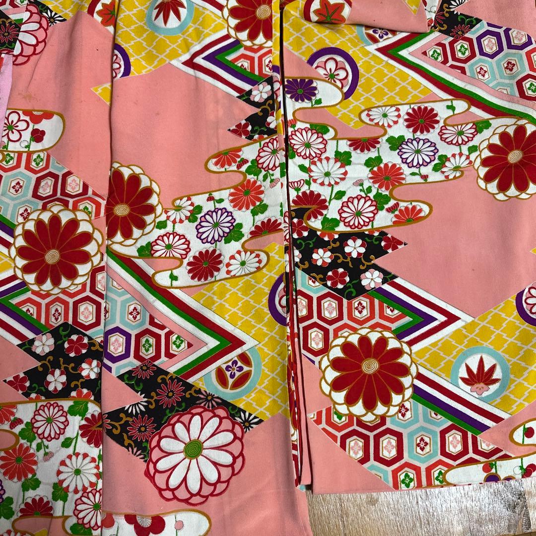 7歳着物　アンティークレトロ柄　着物単品　七五三着物　18ー5