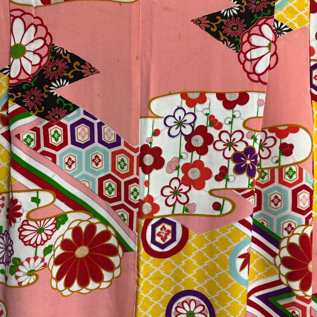 7歳着物　アンティークレトロ柄　着物単品　七五三着物　18ー5