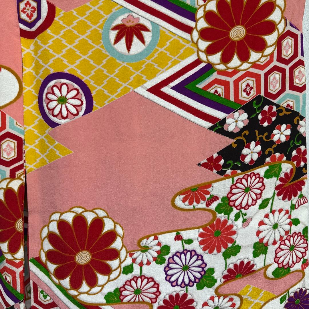 7歳着物　アンティークレトロ柄　着物単品　七五三着物　18ー5