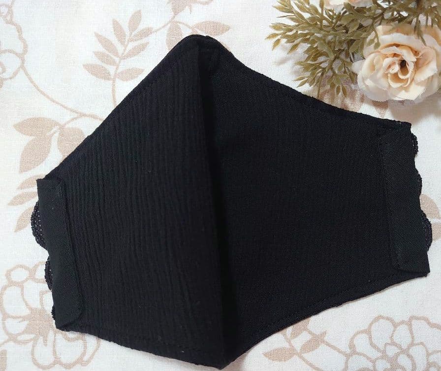 No．4023 ラメ入り花柄チュールレース♡ハンドメイドマスク - メルカリ