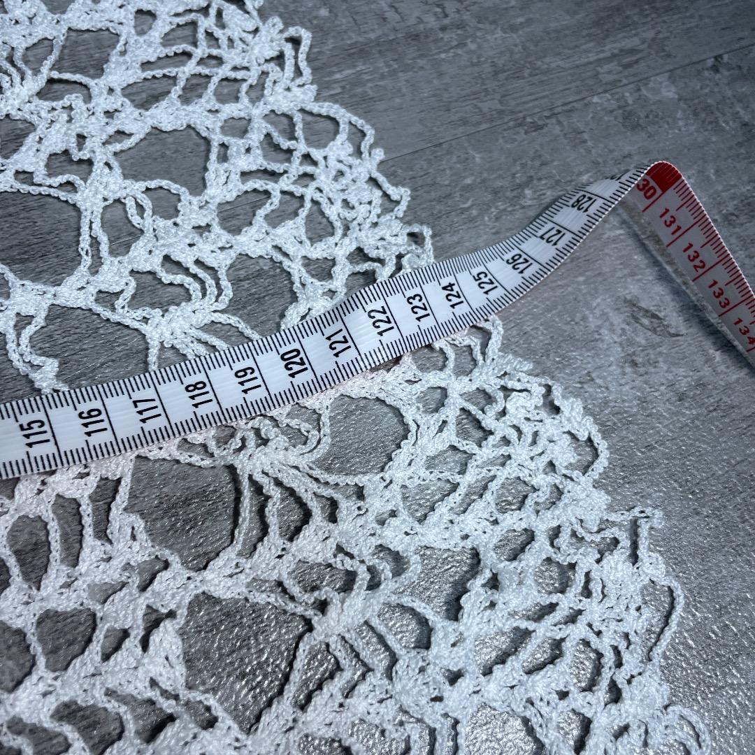 レトロ アンティーク 総刺繍 レースドイリー テーブル ラウンド 白