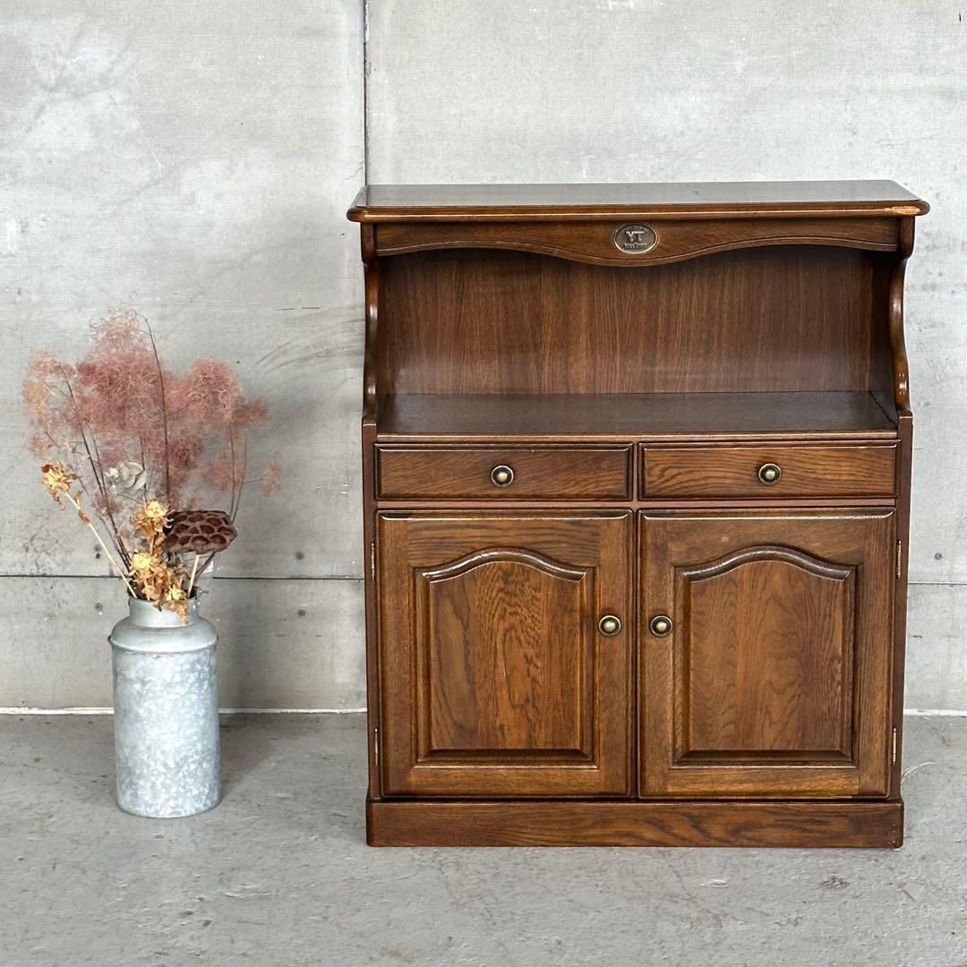 カリモク コロニアル 電話台 FAX台 引き出し2杯 観音扉付き収納ヨークタウン