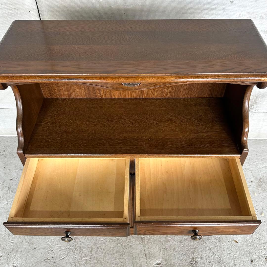 カリモク コロニアル 電話台 FAX台 引き出し2杯 観音扉付き収納ヨークタウン