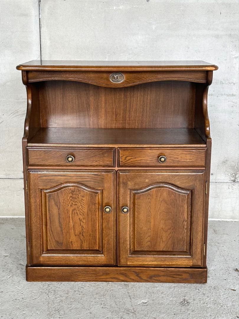 カリモク コロニアル 電話台 FAX台 引き出し2杯 観音扉付き収納ヨークタウン