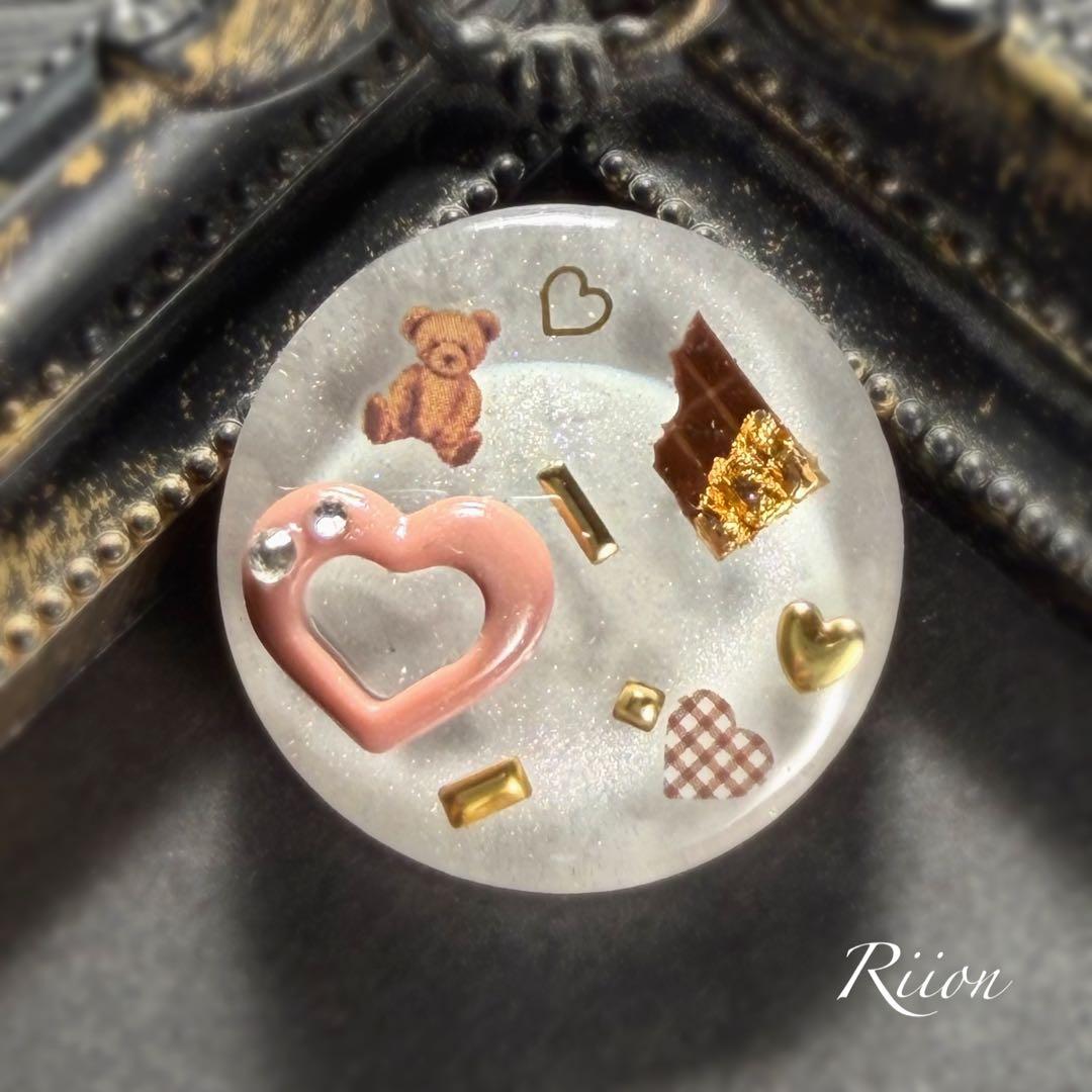 no.1115♡V・デーデザインレジンヘアゴム♡ビター板チョコ・立体♡