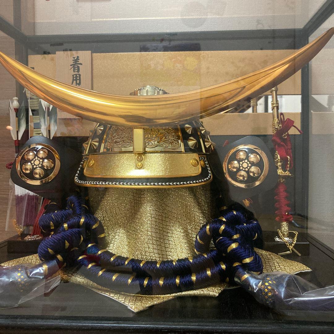 美品　兜 吉徳 ガラスケース入り　五月人形　こどもの日