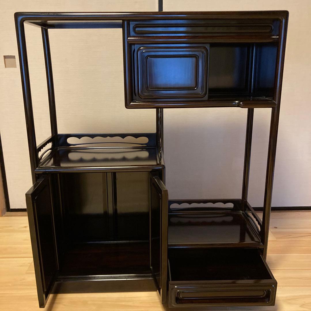 黒檀　飾り棚　レトロ　和室　茶棚