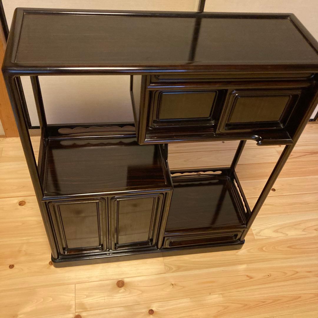 黒檀　飾り棚　レトロ　和室　茶棚