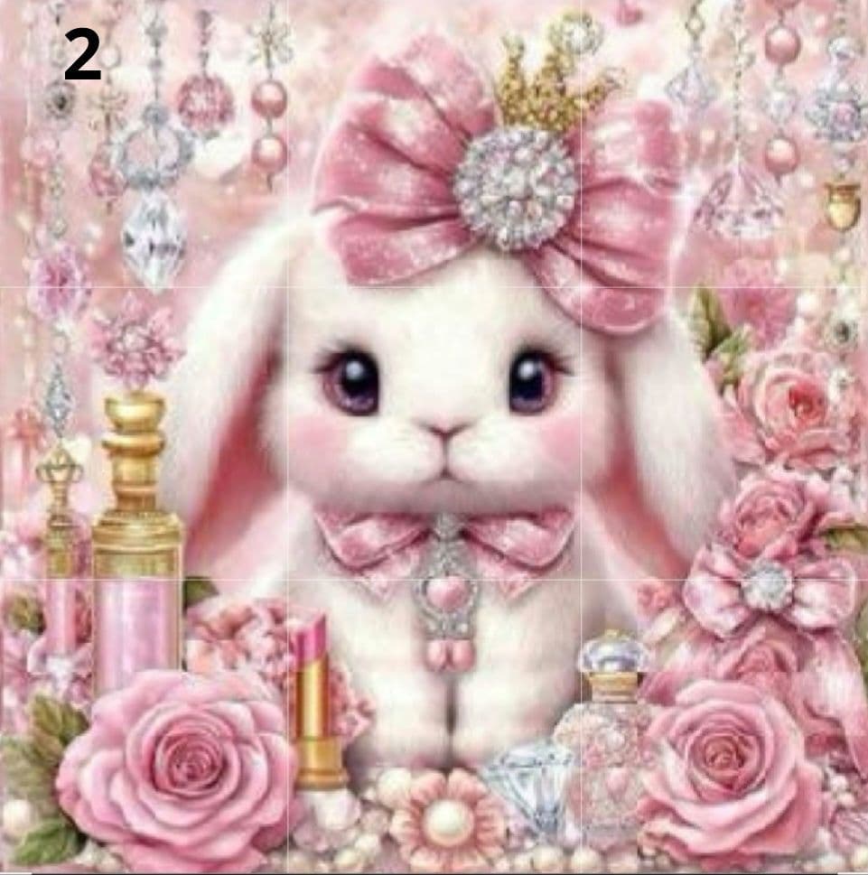 在庫パネル生地ご紹介 ④　うさぎちゃんパネル生地　ハンドメイド