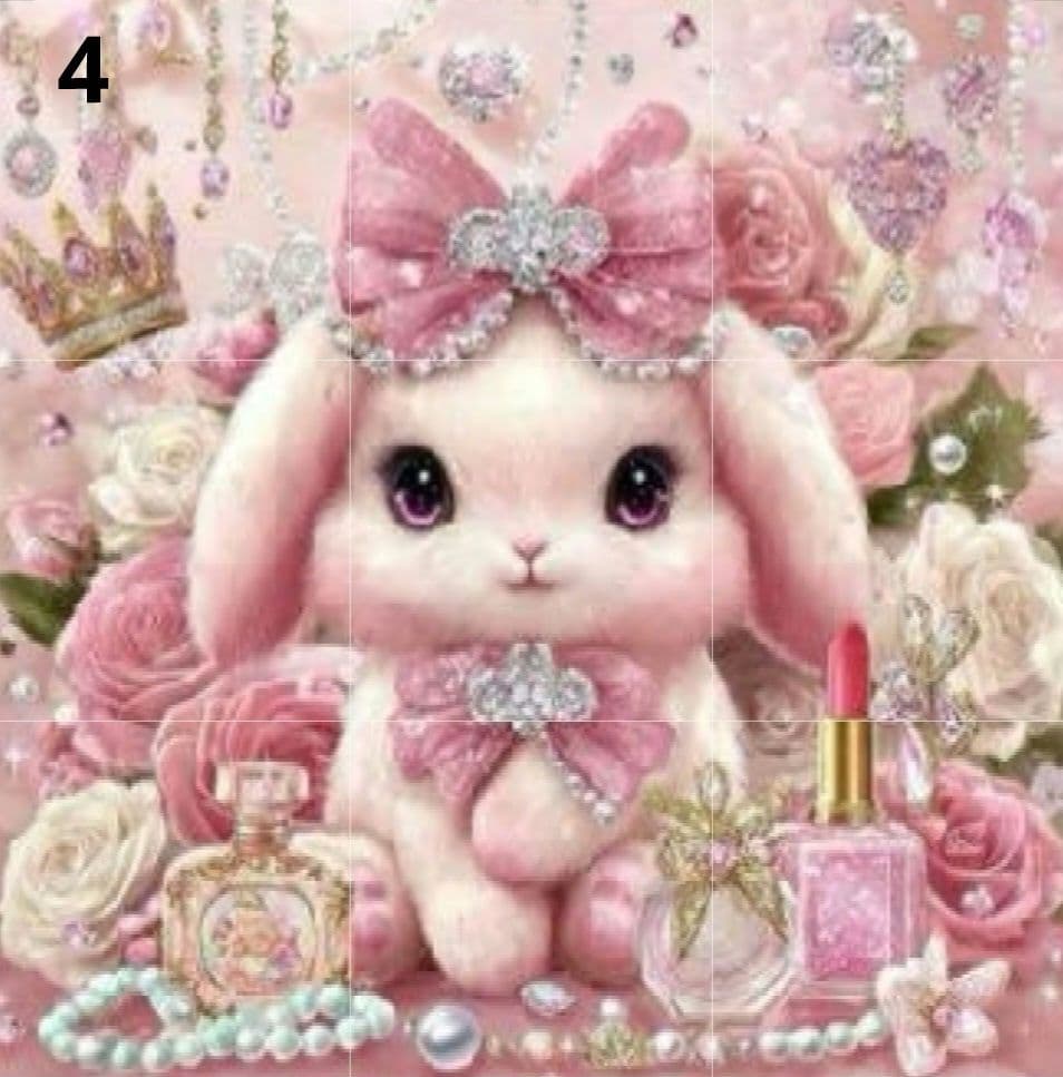 在庫パネル生地ご紹介 ④　うさぎちゃんパネル生地　ハンドメイド