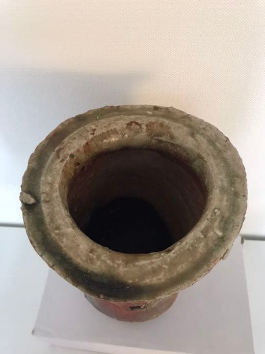 寺垣外窯 杉本貞光作 信楽 花入 共箱(在銘、作家物、花瓶)備前焼 本物