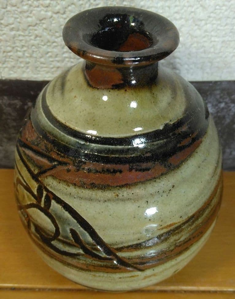 人間国宝 金城次郎 徳利 栞 共箱 美品 壺屋焼 壷屋焼 魚紋徳利 やちむん