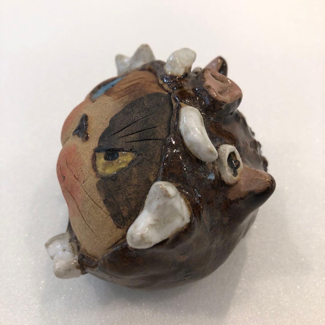 【新品】人気作家 岡村洋子 猫かぶりシリーズ 猪 置物 焼き物