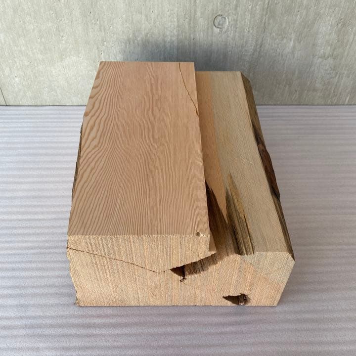 米松の変形直方体のディスプレイ置物(平中) -1