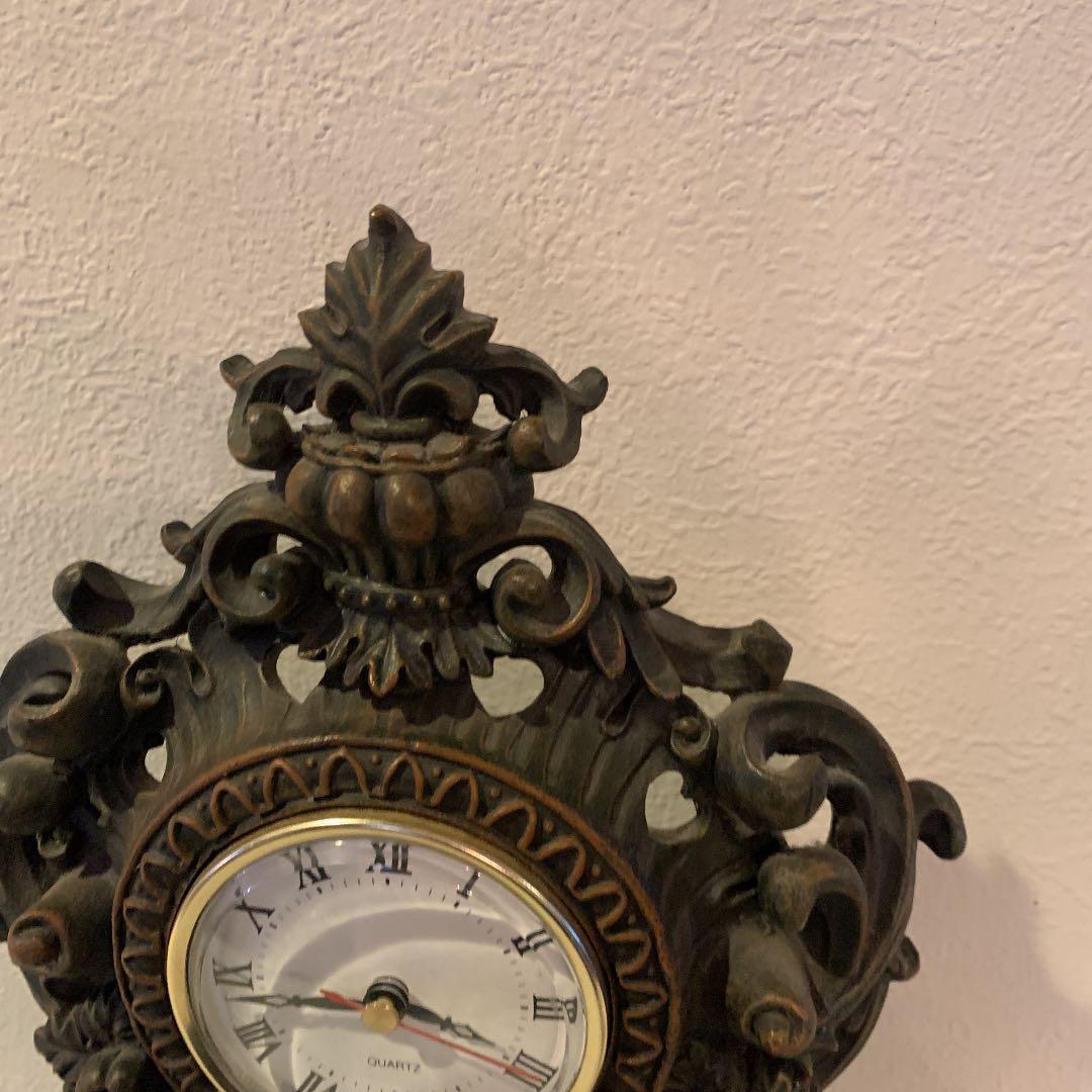 アンティークの天使の置き時計