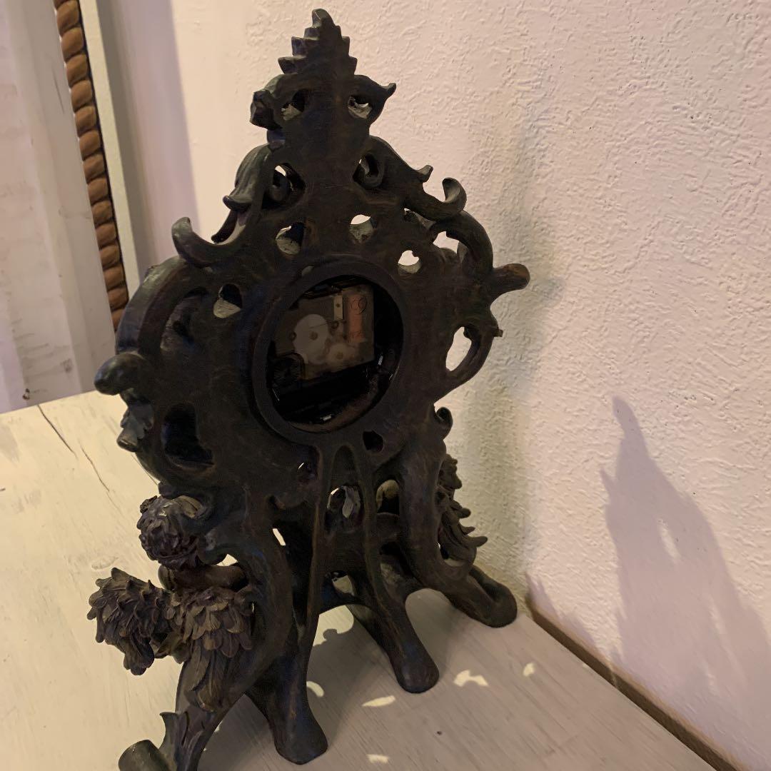 アンティークの天使の置き時計