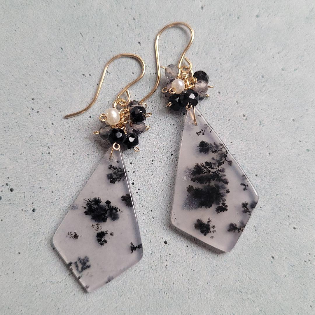 のんたん様 デンドライトアゲート ピアス