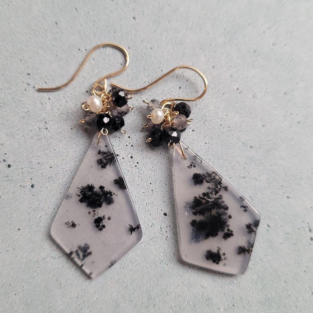 のんたん様 デンドライトアゲート ピアス