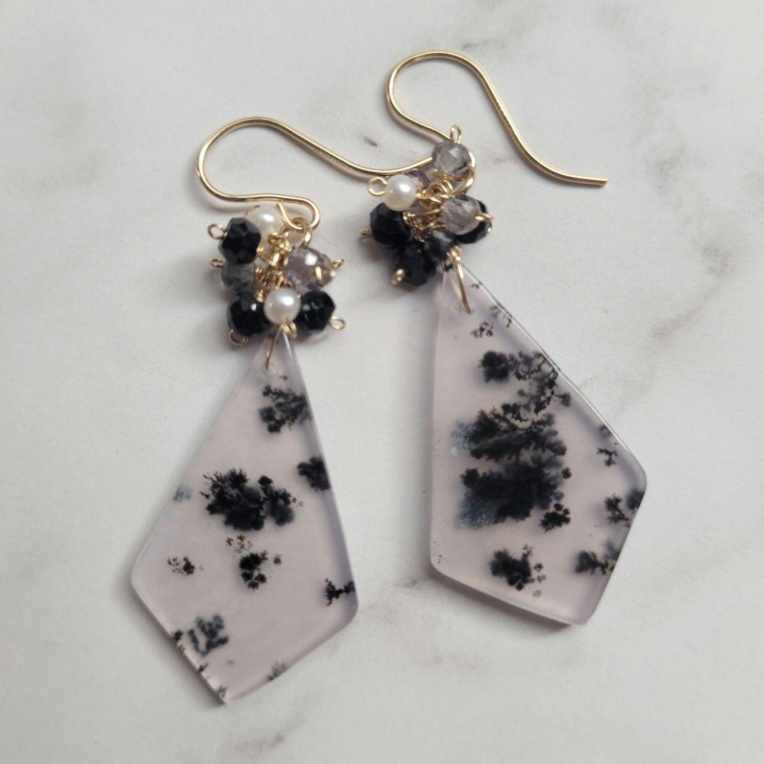 のんたん様 デンドライトアゲート ピアス