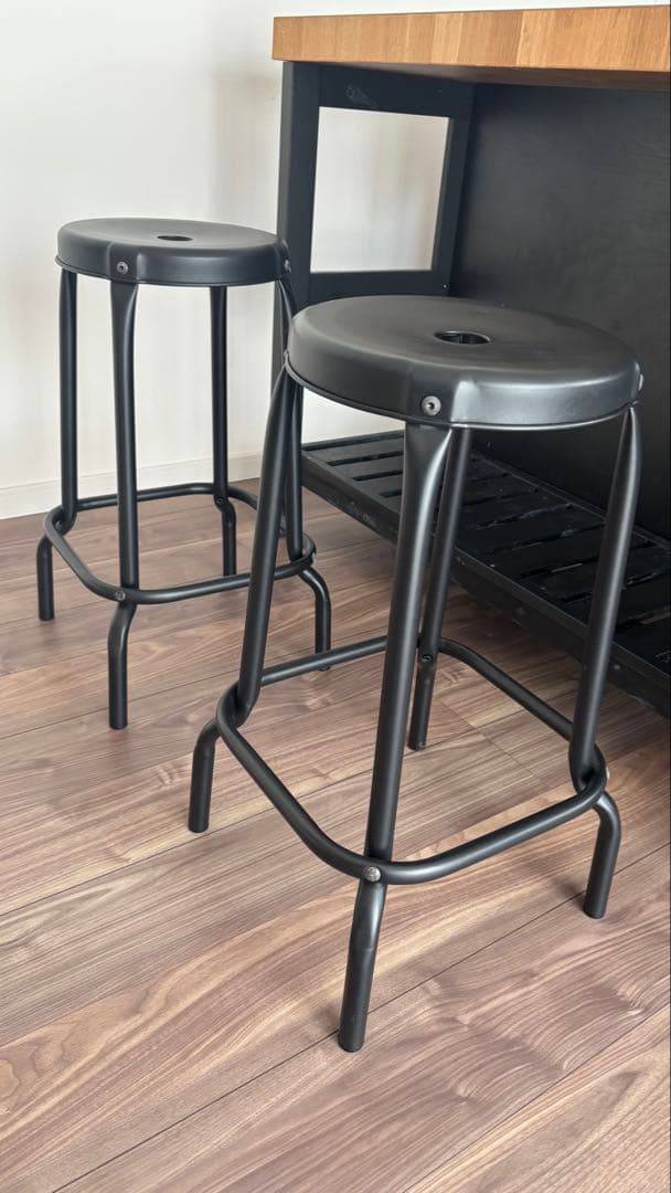 IKEA アイランドキッチン　カスタム　テーブル　スツール4脚　引き取り限定