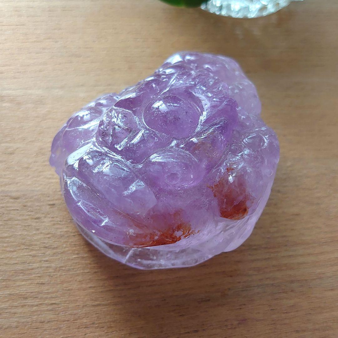 ライモライトインラベンダーアメジスト　銭蛙　素敵な逸品