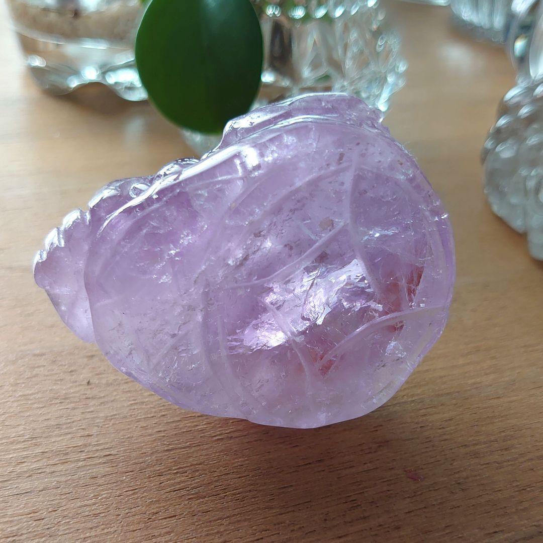 ライモライトインラベンダーアメジスト　銭蛙　素敵な逸品