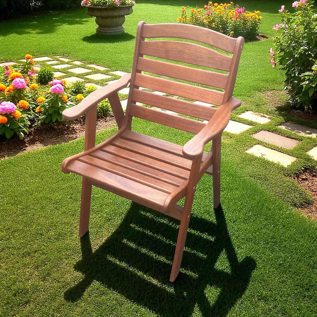 ガーデンチェア　ウッドチェア　デッキチェア　無垢材　チーク材　木製　庭